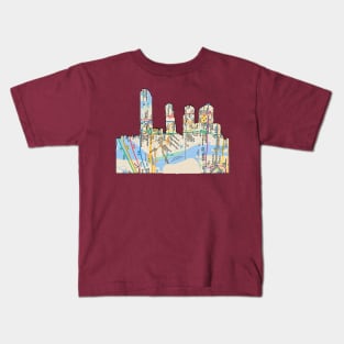 NYC Skyline subway map Kids T-Shirt